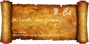 Milovánov Csaba névjegykártya